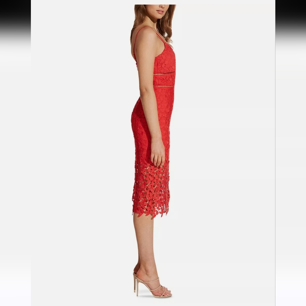 $248 Bardot Revolve Roxy Elegant Red Lace Dress - Picture 3 of 9